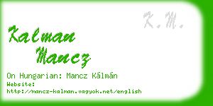 kalman mancz business card